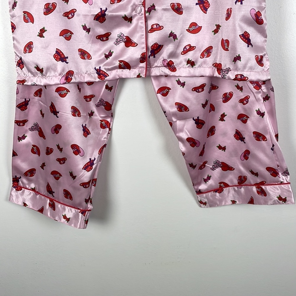 Robert Louis silk blend loungewear drawstring waist short sleeve button down - Picture 2 of 8